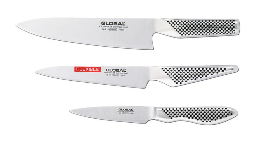 Global G-21138 chef's knife + officemes + fillet knife set 3-piece